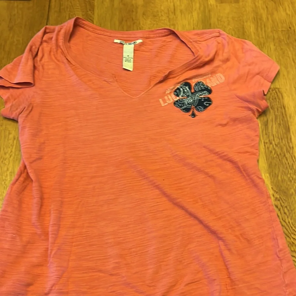 LUCKY brand Ladies medium sized shirt cotton, burnt orange color almost - Picture 4 of 5